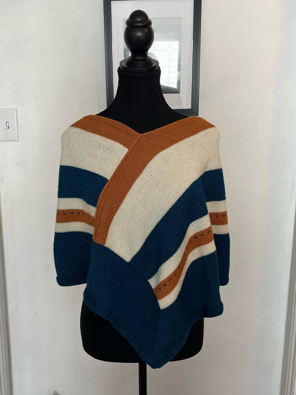 ColorWork Poncho 70% Merino Wool 30% Silk